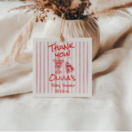 手描き赤いピザ特別配送シャワー フェイバータグ