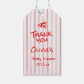 手描き赤いピザ特別配送ベビーシャワー ギフトタグ (正面)