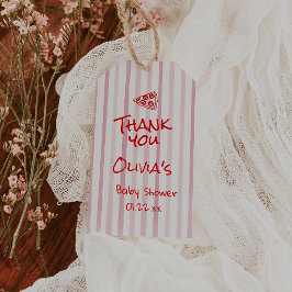 手描き赤いピザ特別配送ベビーシャワー ギフトタグ