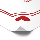 手描き赤い弓お洒落の結婚歓迎サイン ポスター (角)