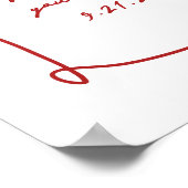 手描き赤お洒落の結婚歓迎サイン ポスター (角)