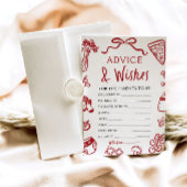 手描き赤イタリアンちゃんシャワーアドバイスと願い 招待状