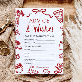 手描き赤イタリアンちゃんシャワーアドバイスと願い 招待状