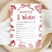 手描き赤イタリアンちゃんシャワーアドバイスと願い 招待状