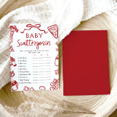 手描き赤イタリアンちゃんシャワー散乱計ゲーム 招待状