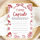 手描き赤イタリアンちゃんシャワー時間カプセルゲーム 招待状