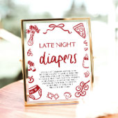 手描き赤イタリアンちゃんシャワー深夜おむつ ポスター