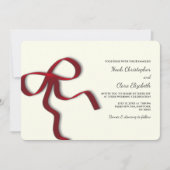 手描き赤エレガント弓 – ミニマモダンリスト 招待状 (正面)