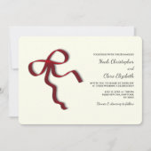 手描き赤エレガント弓 – ミニマモダンリスト 招待状 (正面)