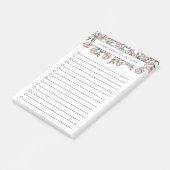 手描き赤面ピンクの花のリスト ポストイット (アングル)