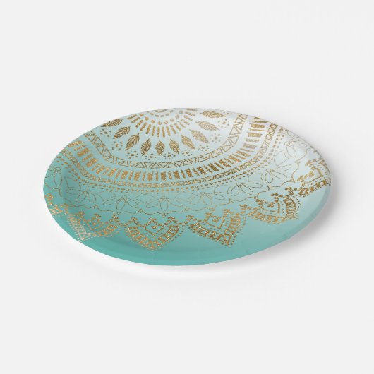 手描き部かわいらし族曼荼羅エレガントデザイン ペーパープレート (アングル)