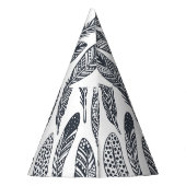 手描き部族羽、ヴィンテージ柄。 パーティーハット (裏面)