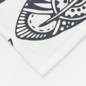 手描き部族羽、ヴィンテージ柄。 フリースブランケット (角)