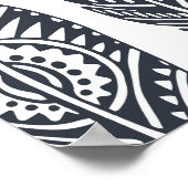 手描き部族羽、ヴィンテージ柄。 ポスター (角)