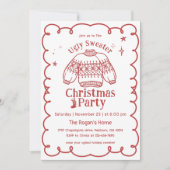 手描き醜いセータークリスマスパーティー 招待状 (正面)