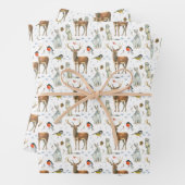 手描き野生のストアーズホワイトヘアーズディアバード ラッピングペーパーシート (インサイチュ)