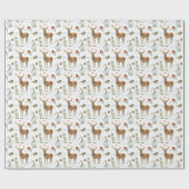 手描き野生のストアーズホワイトヘアーズディアバード ラッピングペーパー (フラット)