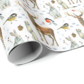 手描き野生のストアーズホワイトヘアーズディアバード ラッピングペーパー (ロールコーナー)