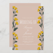 手描き野生フローラヴィンテージ結婚式 招待状 (正面/裏面)