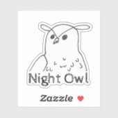 手描き野生生物自然バードナイトフクロウ シール (シート)