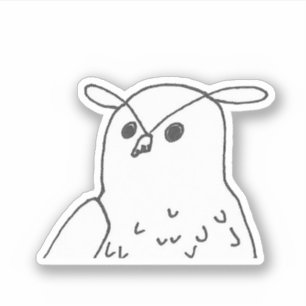 手描き野生生物自然鳥鷲フクロウ シール