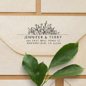 手描き野結婚花差出人住所 セルフインキングスタンプ