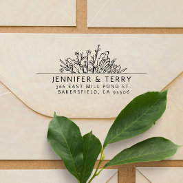 手描き野結婚花差出人住所 セルフインキングスタンプ