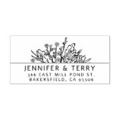 手描き野結婚花差出人住所 セルフインキングスタンプ (デザイン)