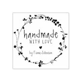 手描き野花リース手作り愛 ラバースタンプ (インプリント)