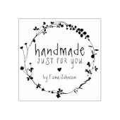 手描き野花リース手作り ラバースタンプ (インプリント)