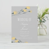 手描き野草植物灰色結婚病 招待状 (スタンド正面)