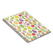 手描き野菜、ヴィンテージのドードルの背景。 ノートブック (右側)