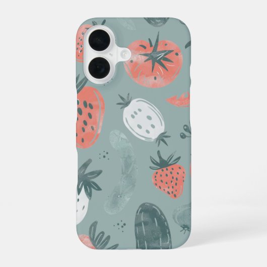 手描き野菜 iPhone 16ケース (裏面)