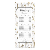 手描き金ゴールドかわいい押し花の大理石 ラックカード (正面)