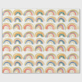 手描き金ゴールドグリッター水彩虹 ラッピングペーパー (フラット)