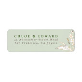 手描き金ゴールドワイルドフラワーミニマリスト ラベル (正面)