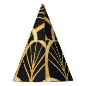 手描き金ゴールド擬水色 パーティーハット (裏面)