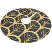 手描き金ゴールド擬水色 ブラッシュドポリエステルツリースカート (アングル)