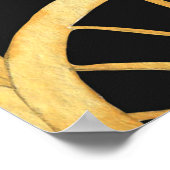 手描き金ゴールド擬水色 ポスター (角)