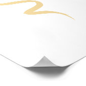 手描き金ゴールド結婚花の歓迎サイン ポスター (角)