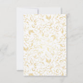 手描き金ゴールド花柄ウェディングRSVP 出欠カード (裏面)