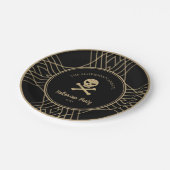 手描き金ゴールド&ブラックヴィンテージハローウィンパーティ ペーパープレート (アングル)