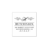 手描き離れモノグラムファミリー差出人住所 ラバースタンプ (インプリント)