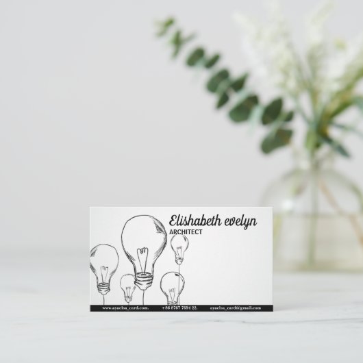 手描き電球 名刺 (スタンド正面)