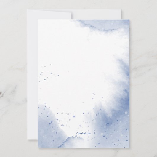 手描き青いユーカリの招待状 招待状 (裏面)