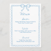 手描き青お洒落弓スケッチブライダルシャワー メニュー (正面)