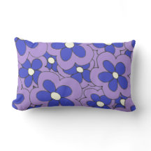 手描き青と紫の花デザイン