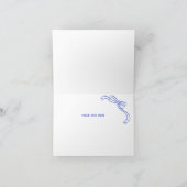 手描き青フランスのブライダルシャワー サンキューカード (内部)