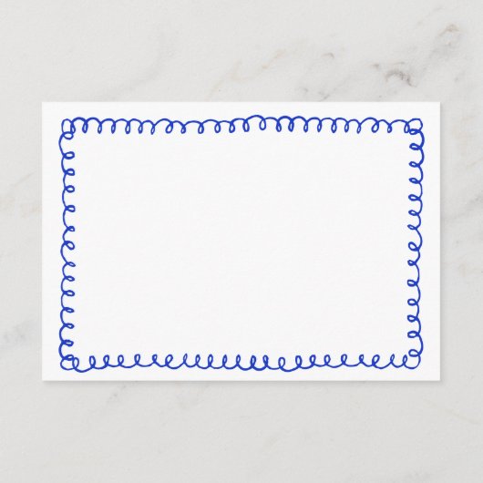 手描き青フランスのレトロ結婚の詳細 エンクロージャーカード (裏面)