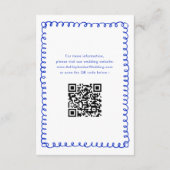 手描き青フランスのレトロ結婚の詳細 エンクロージャーカード (裏面)